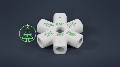 STL File - Mini Seed Pixel Tree Base 3/4" EMT to 1/2" PVC