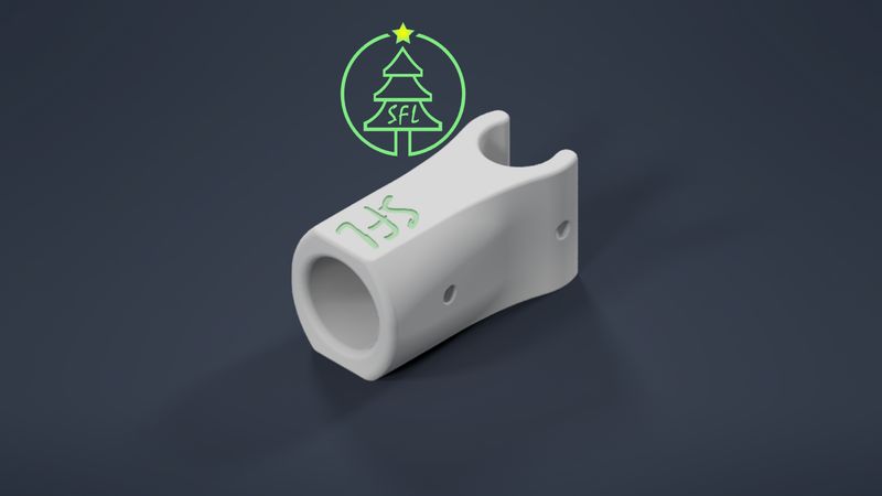 STL File - 1/2" EMT to 1/2" PVC Perpendicular Pipe Mount