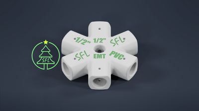 STL File - Mini Seed Pixel Tree Base 1/2" EMT to 1/2" PVC