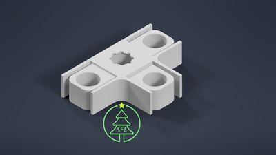 STL File - 1" Spacing Pixel Mounting Trim Tee Joiner