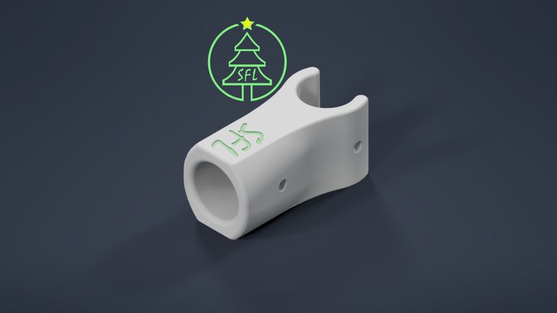 STL File - 3/4" EMT to 3/4" EMT Perpendicular Pipe Mount