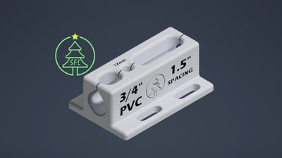 STL File - 3/4" Metric PVC Pixel Drilling Jig - 1.5" Spacing