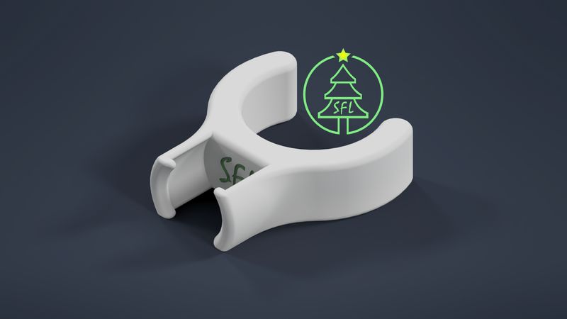 STL File - 3/4" EMT Perpendicular GumDrop Pixel Pipe Clip