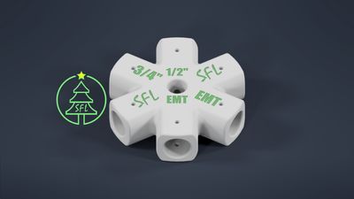 STL File - Mini Seed Pixel Tree Base 1/2" EMT to 3/4" EMT