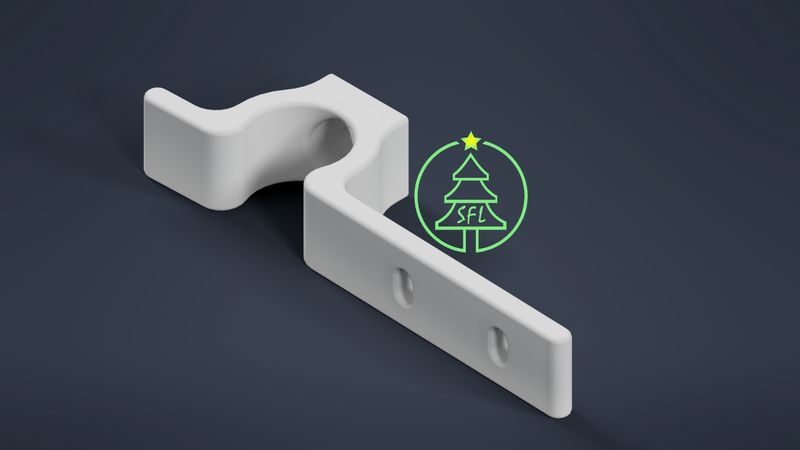 STL File - 20mm PVC Flush Mount Icicle Pipe Clip