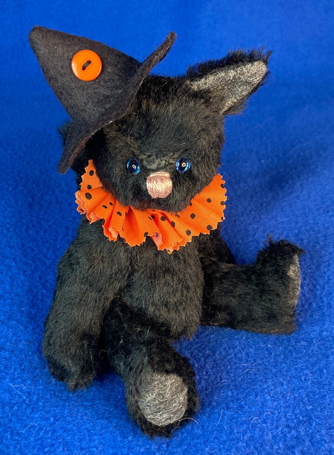 Midnight Kitty 8" Mohair Halloween Black Cat Pattern