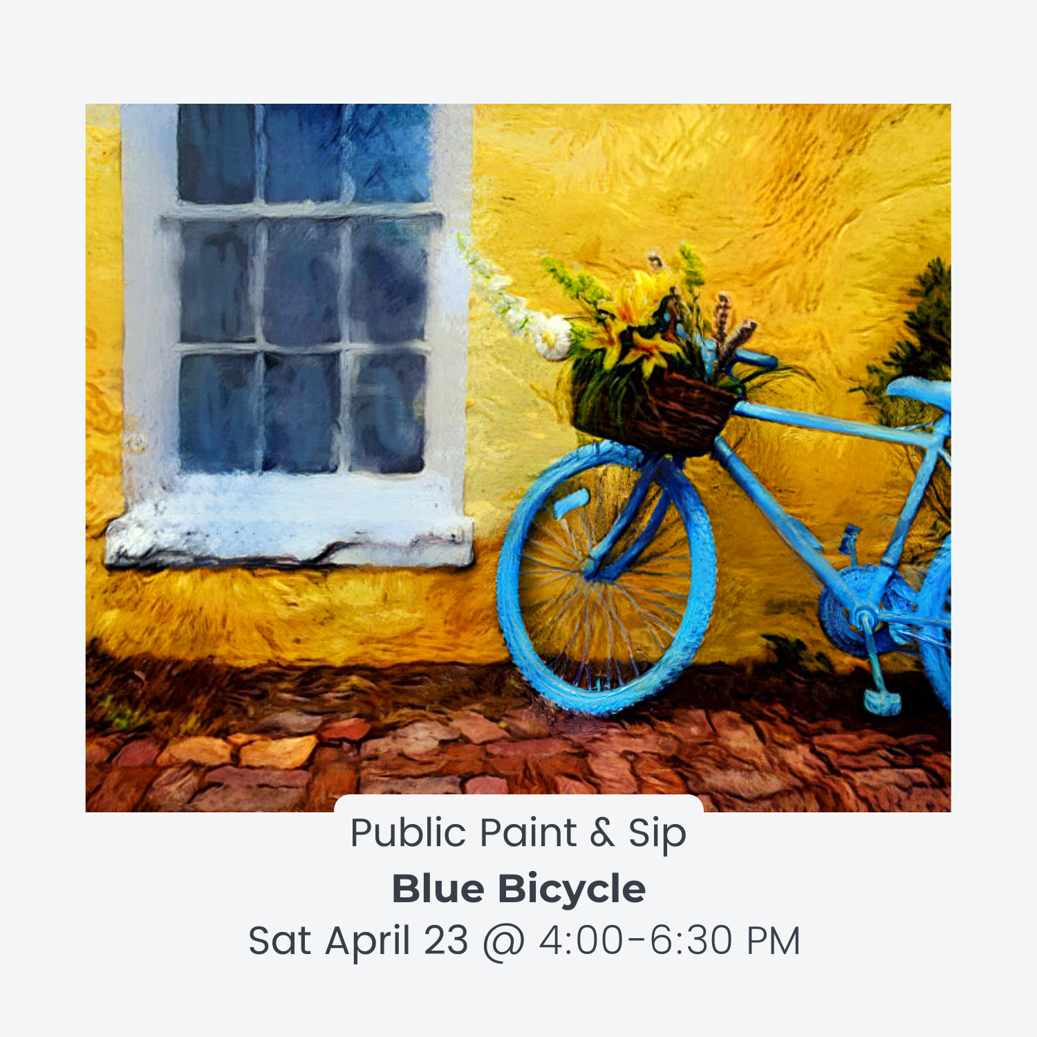 "Blue Bicycle" Sat April 23 @ 4:00-6:30 PM