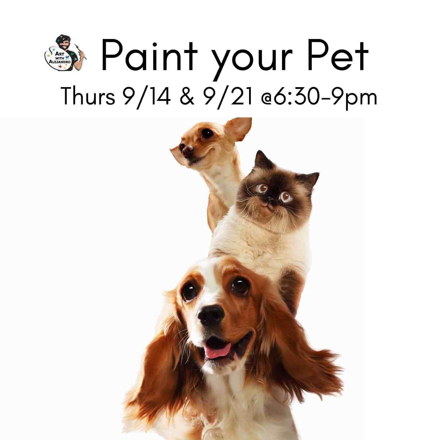 PaintYourPet Night in Eugene, OR with Art Instructor Alejandro