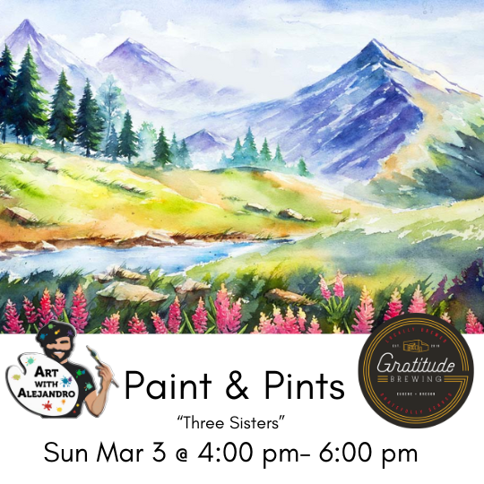 Paint & Pints -at Gratitude Brewing- Sun Mar 3 @ 4 - 6 pm