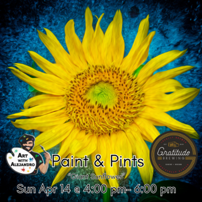 Paint & Pints -at Gratitude Brewing- Sun Apr 14 @ 4 - 6 pm