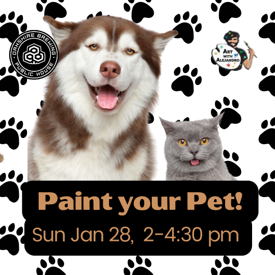 Paint your Pet at Oakshire- Sun Jan 28 @ 2-4:30pm
