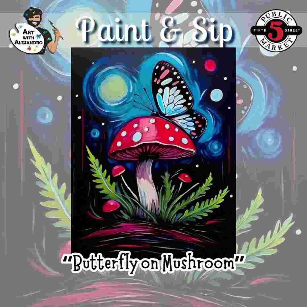 Butterfly on Mushroom