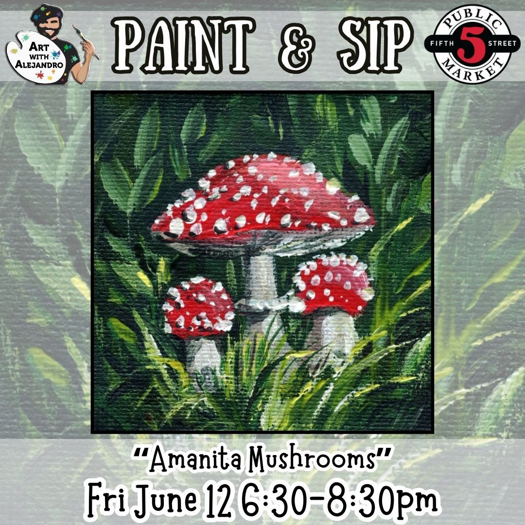 Paint &amp; Sip “Amanita Mushrooms” Fri June 12 6:30-8:30pm