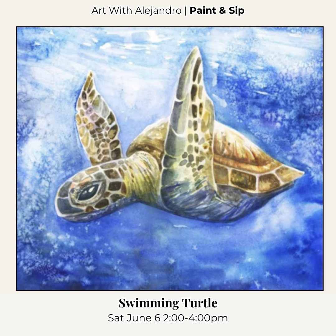 Paint &amp; Sip “Swimming Turtle” Sat June 6 2:00-4:00pm
