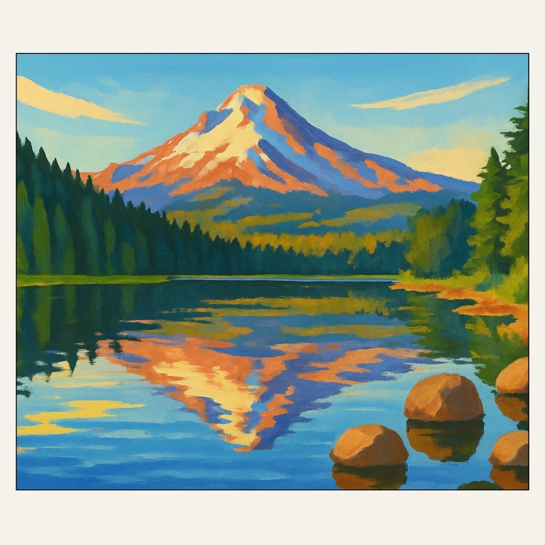 Paint &amp; Sip “Mt. Hood at Trillium Lake” Wed Aug 26 2-4pm