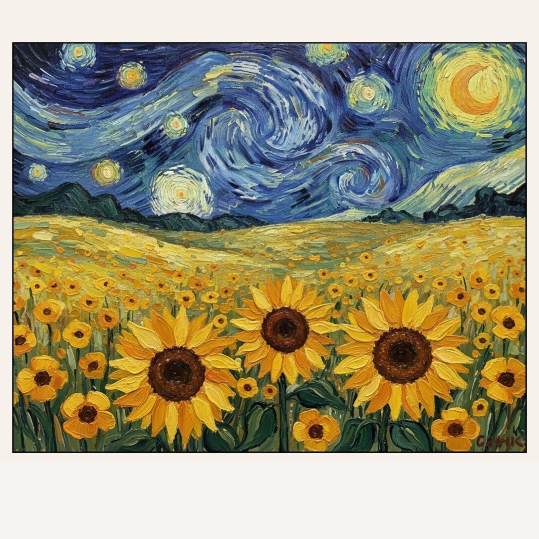 Paint &amp; Sip “Starry Night over Sunflower Fields’  Wed Sept 2    2-4pm