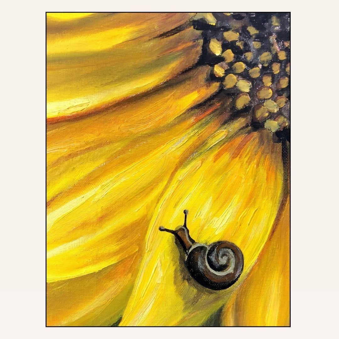 Paint &amp; Sip “Snail on Sunflower”  Wed Sept 9 2-4pm
