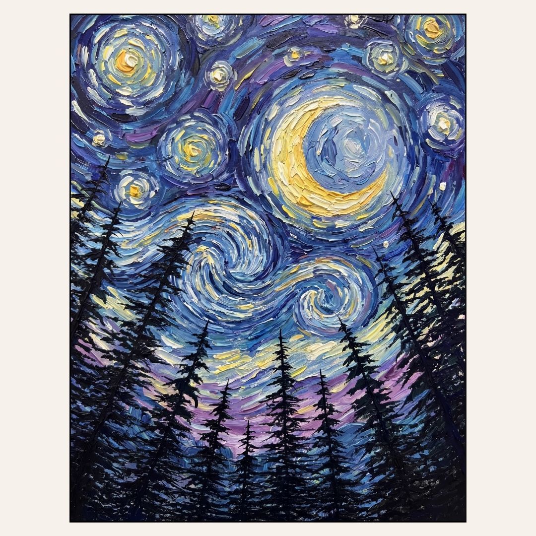 Paint &amp; Sip “Starry Night Forest”  Fri Sept 11 6:30-8:30pm
