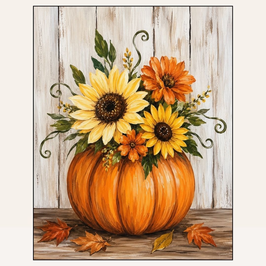 Paint &amp; Sip “Flowers &amp; Pumpkin” Sun Sept 20 2-4pm