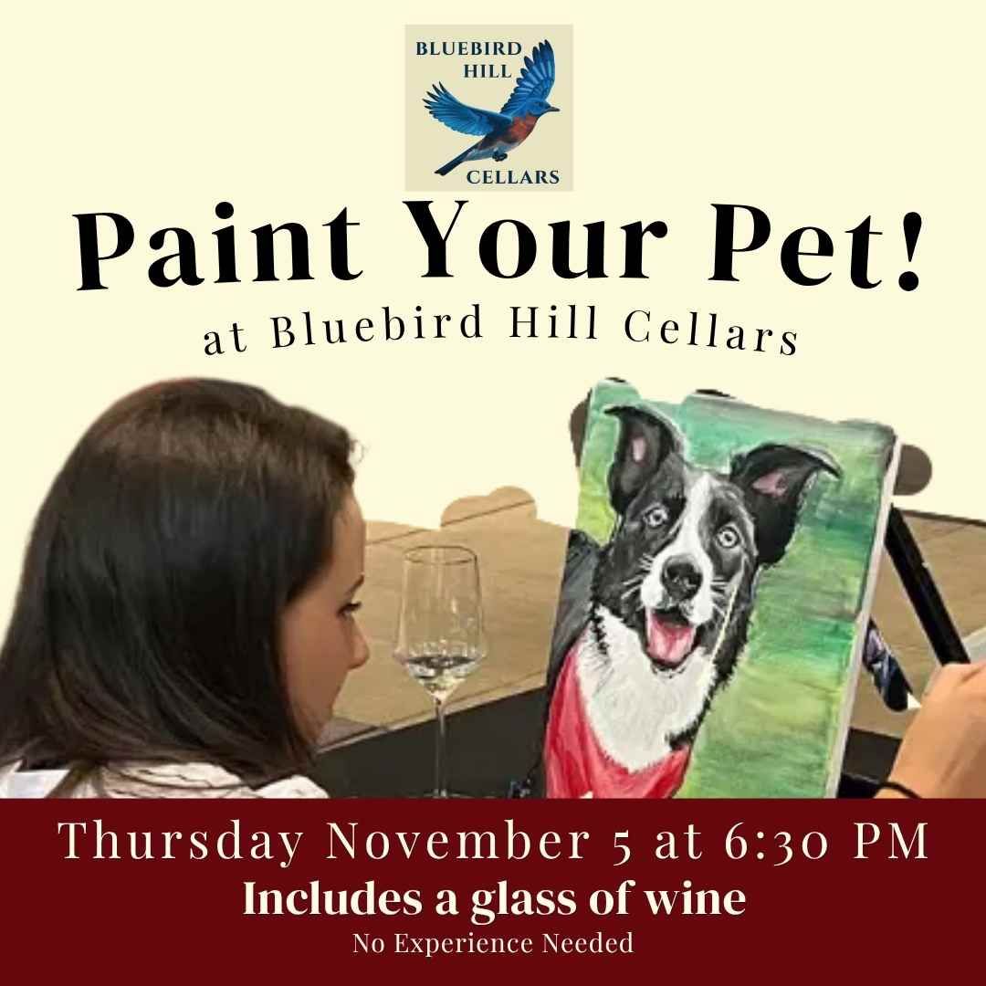 Paint Your Pet at Bluebird Hill Cellars