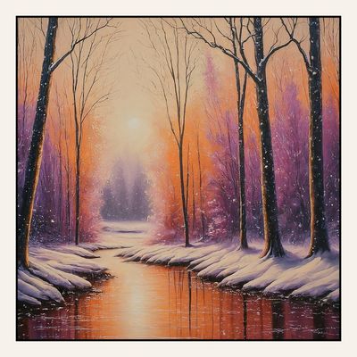 Paint &amp; Sip Colorful “Snowy Creek” Fri Nov 27 6:30-8:30pm