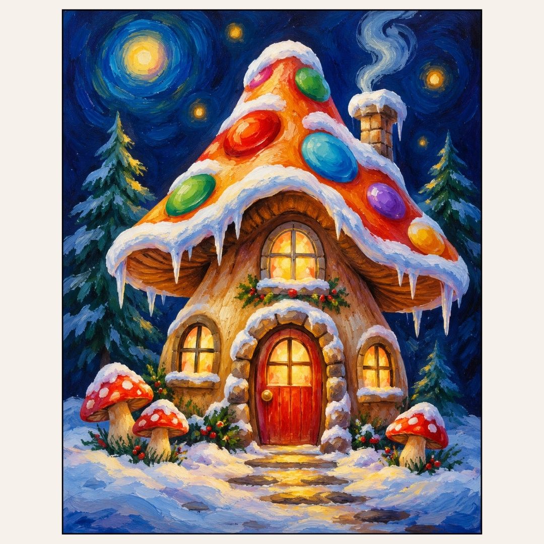 Paint &amp; Sip “Gingerbread Mushroom House” Fri Dec 11 6:30-8:30pm