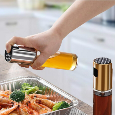 Stainless Steel Oil Spray Bottle Barbecue Water Vinegar Sprayer fuel Injector Glass edible watering barbecue spray lw02271125