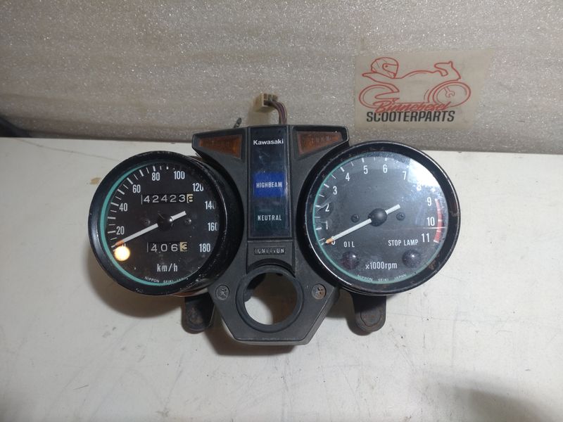 Tacho Kawasaki LTD 440 KZ440A Instrumente Komplett +Halter +Drehzahlmesser +Indikatoranzeigen