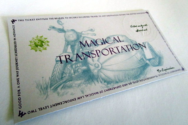 British Wizarding Government Motorcycle Ticket