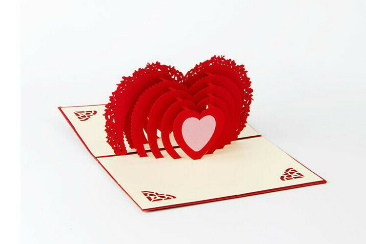 Pop Up Hearts Card