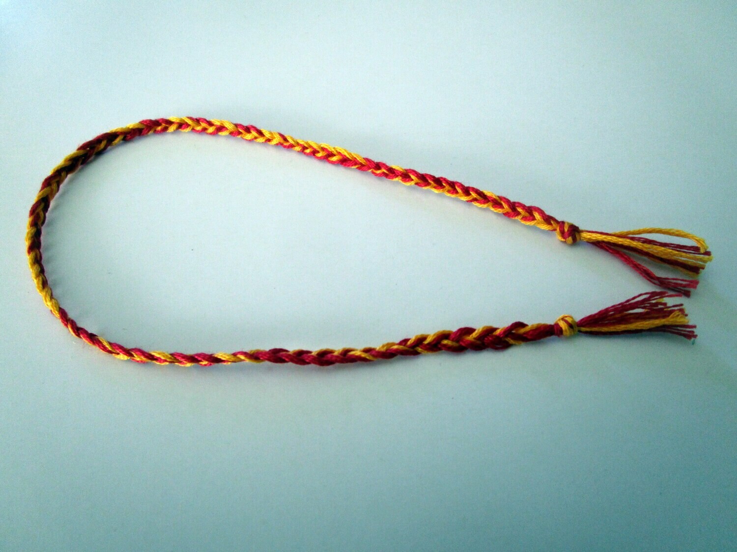 House colors braided friendship bracelet, Color: Red