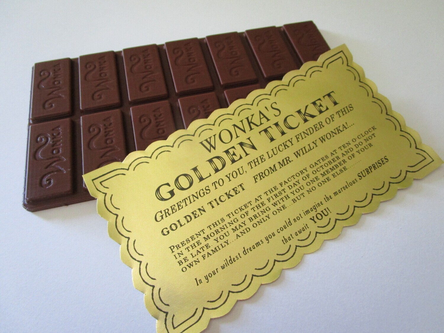 Classic Golden Ticket &amp; 3D Printed Bar Set, Style: Whole Bar