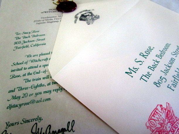 Wizarding Acceptance Letter Birthday Invitations 12 (British School)