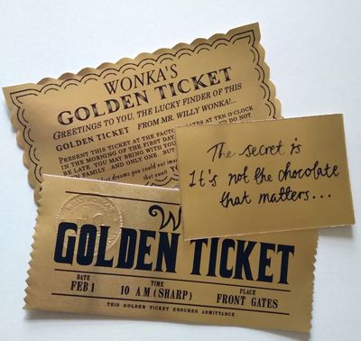Chocolate Factory Golden Tickets (set of 3)