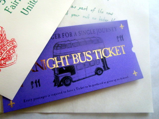 *Purple Wizarding Bus Ticket