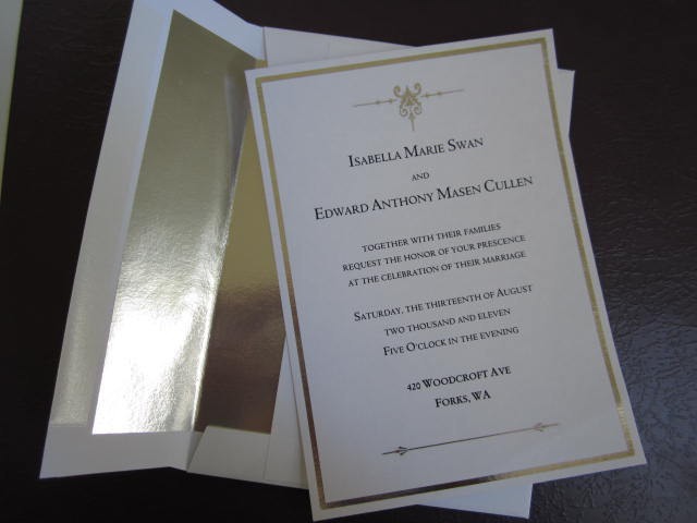 Edward &amp; Bella Wedding Invitation