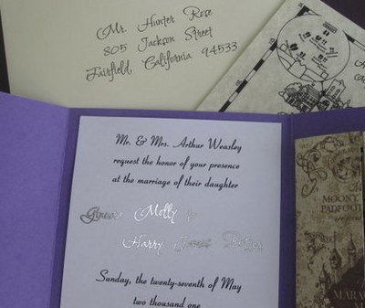 Harry & Ginny Wizarding Wedding Invitation Personalized