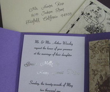 Harry &amp; Ginny Wizarding Wedding Invitation Personalized