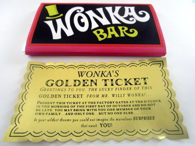Chocolate Factory Bar and Golden Ticket Replica Set modern