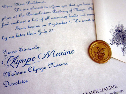 Wizarding Acceptance Letter (French School)