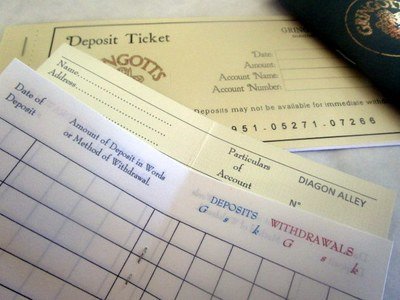 Wizarding Deposit Slips &amp; Bank Book