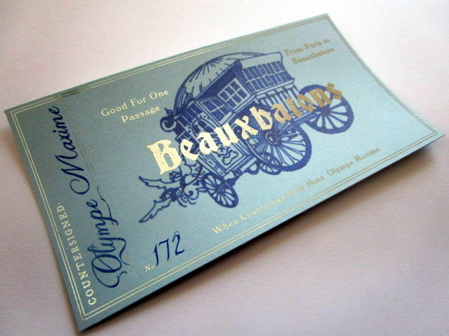 French Wizarding School Stagecoach Ticket