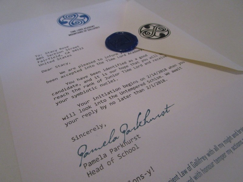 Time Academy Acceptance Letter