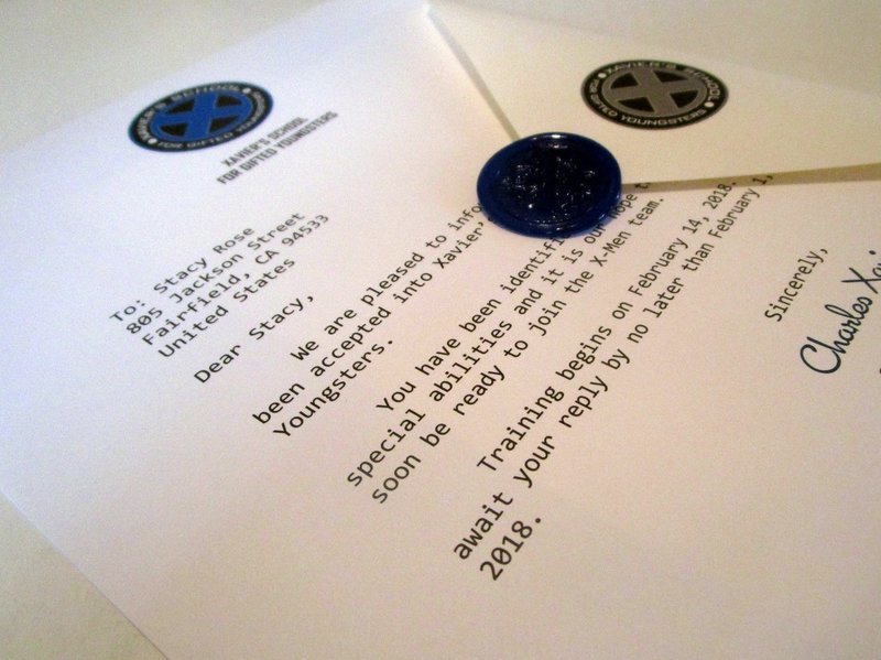 Mutant School Acceptance Letter