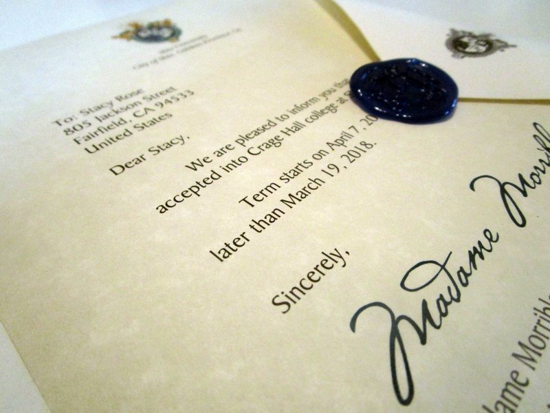 Wicked University Acceptance Letter