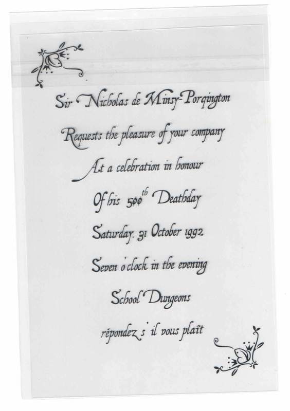 Nick&#39;s Deathday Invitation