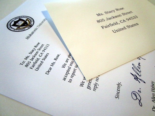 Custom Acceptance Letter to any School