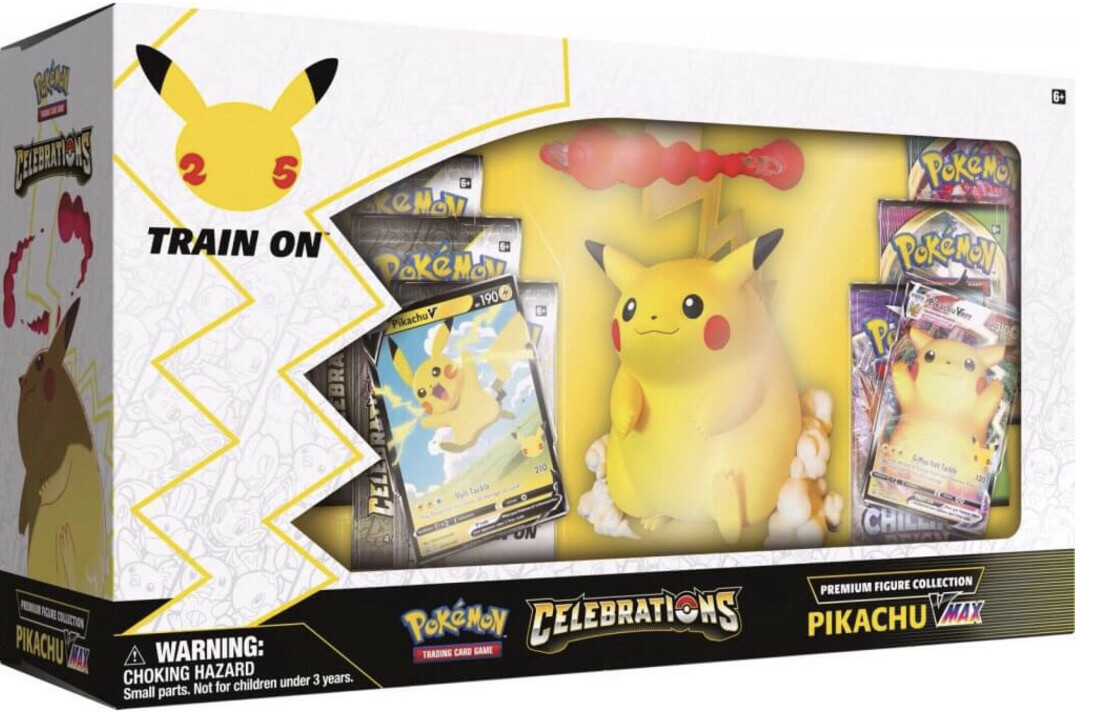 Pokémon TCG: Celebrations Premium Figure Collection—Pikachu VMAX set