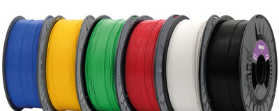 PLA-HD 1.75 MM pakket 6 basiskleuren Rood-Geel-Blauw-Groen-Wit-Zwart 6x1KG