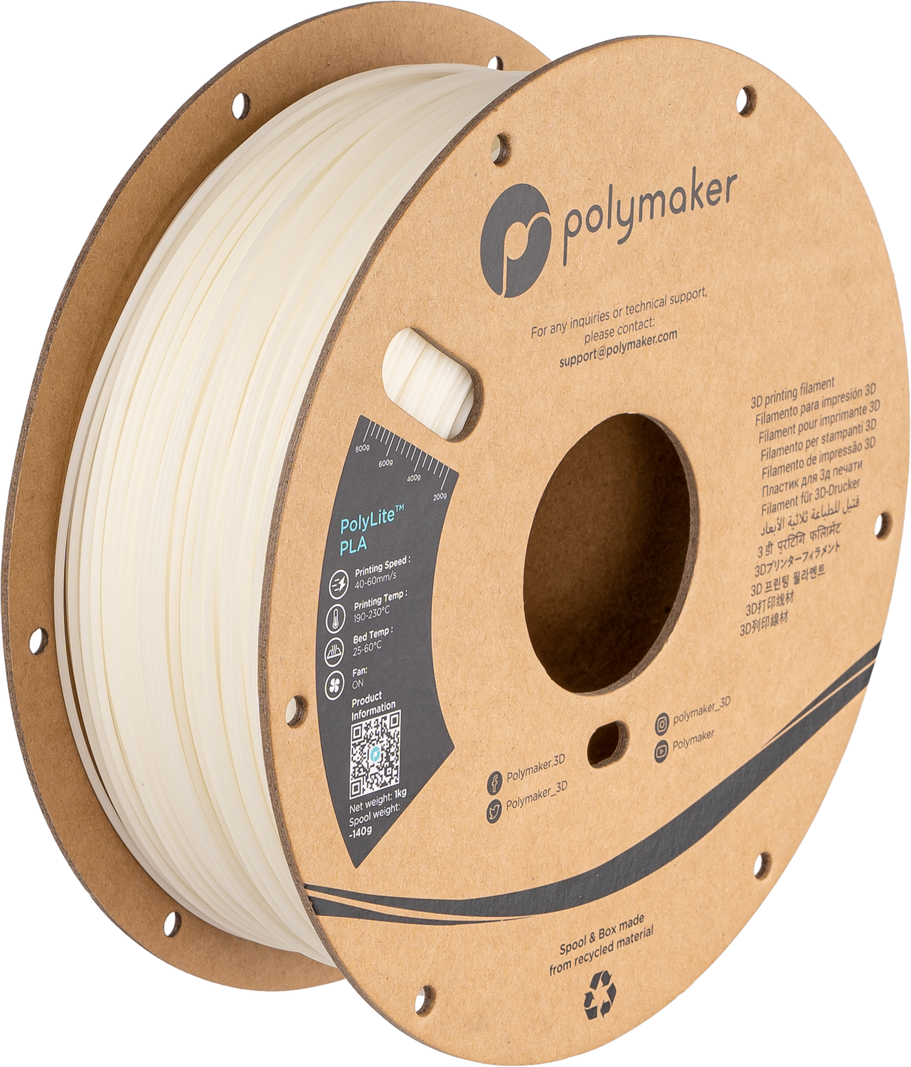 PolyLitePLA Glow in the Dark - Orange 1,75mm - 1KG